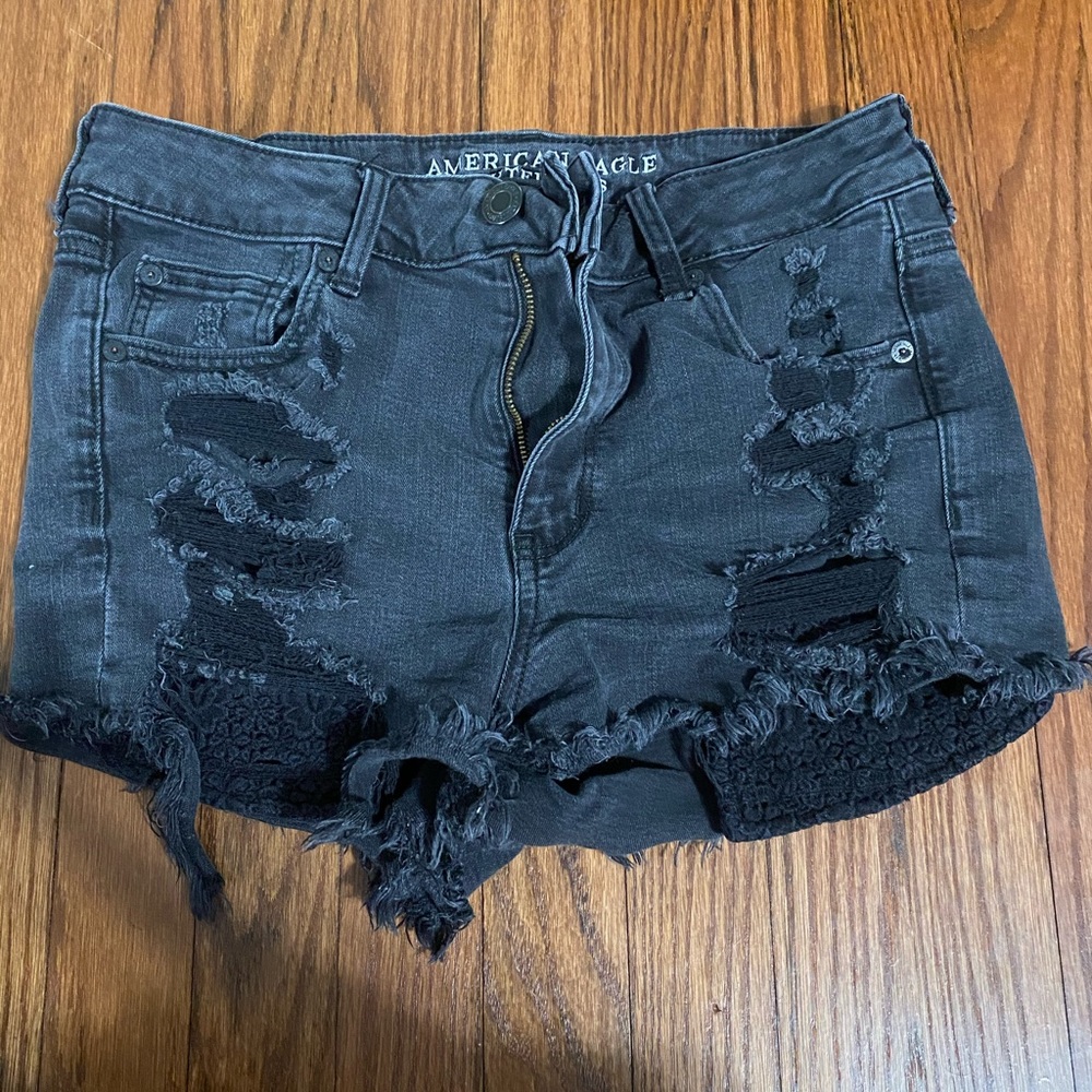 AE high rise denim shorts